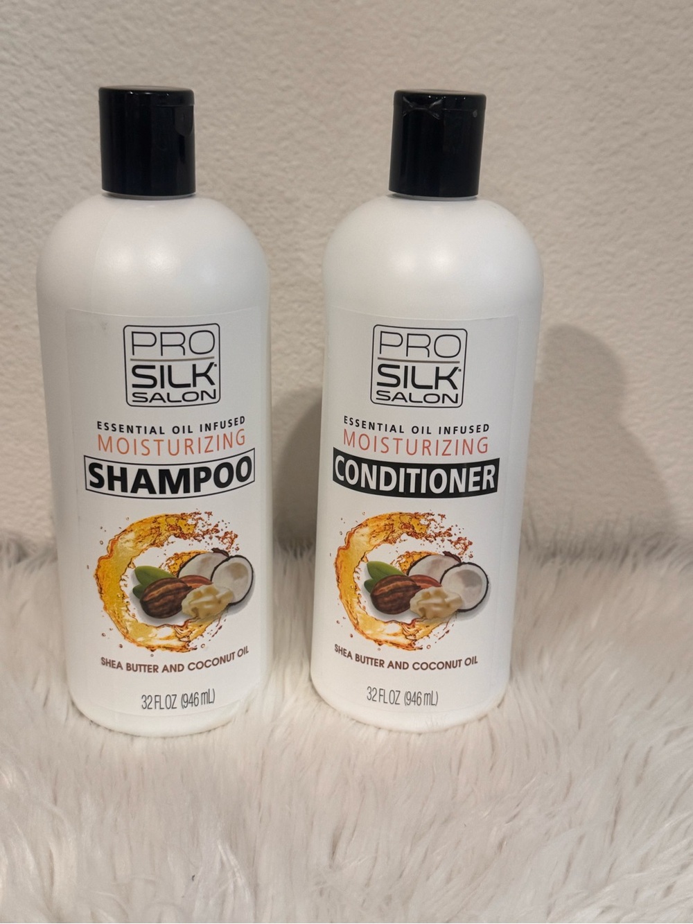 Pro Silk Salon Moisturizing Shampoo Conditioner Set Shea Butter Coconut Oil 32oz